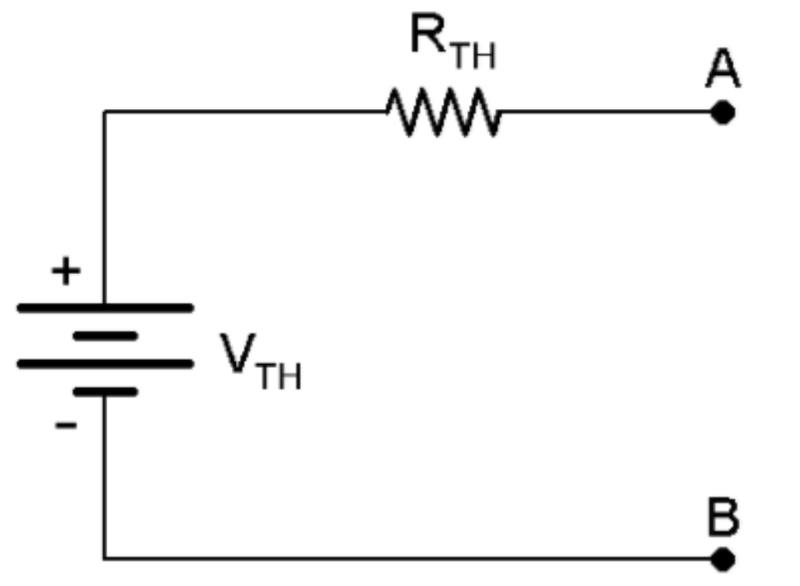 具有一個(gè)電壓源和電阻的簡(jiǎn)化戴維寧等效電路